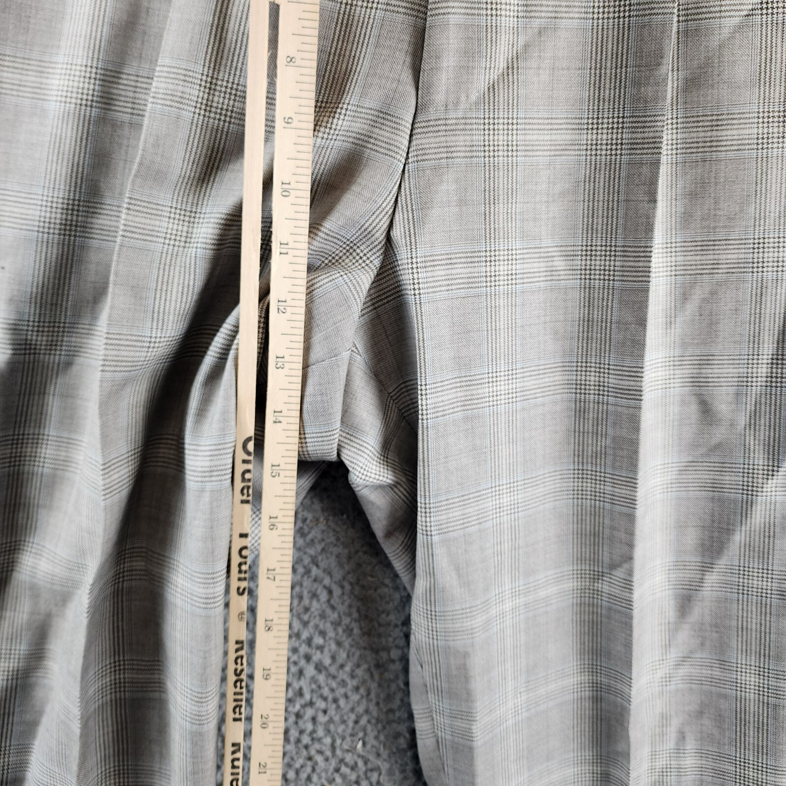 BOSS Camel Heston Wool Slim Fit Dress Pants Men's 40R Beige Plaid Button Zip - Picture 5 of 15