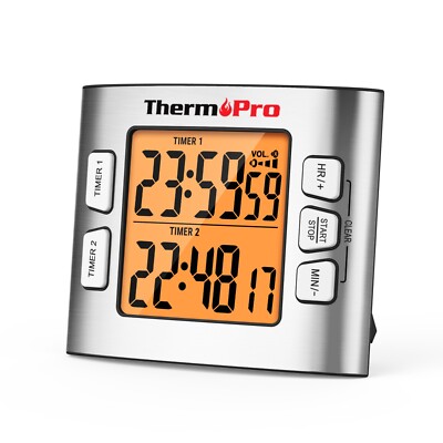 ThermoPro TM02W Digital Kitchen Timer with Adjustable Loud Alarm and Backlight