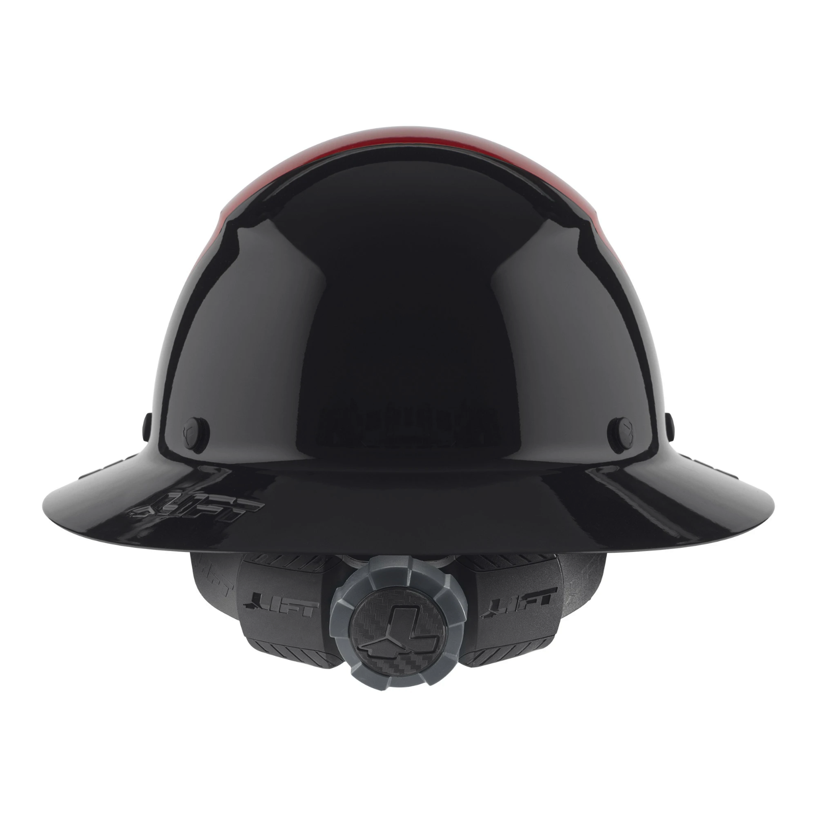 LIFT Safety DAX FIFTY/50 RED & BLACK Full Brim Hard Hat with Ratchet Suspension