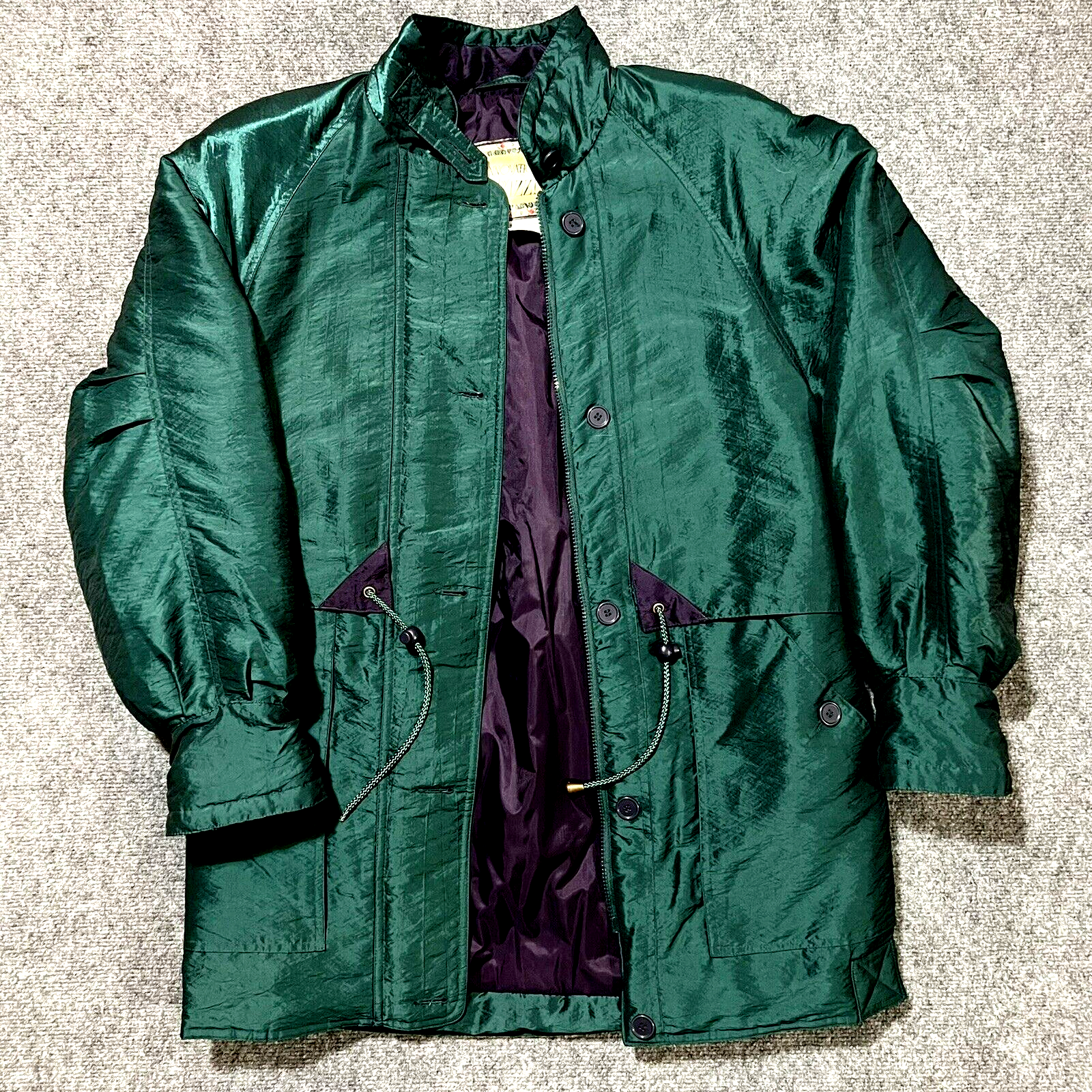 Innovations by Izzi Padded Parka Jacket Coat Womens Small Teal Full Zip