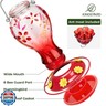 Kingsyard Hummingbird Feeder for Outdoors, Glass 26 oz Leak Proof Feeder with Ant Moat and 6 Ports, Hanging Bird Feeder for Garden Decor, Red