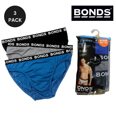 Bonds Men's Hipster Briefs 3 Pack - Black