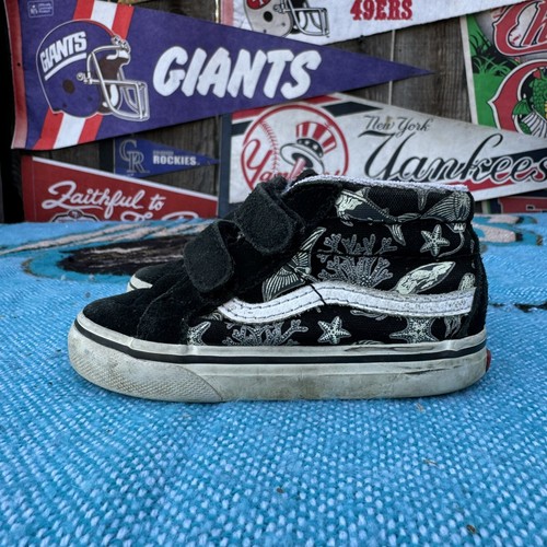Size 6c - Vans SK8 Shoes Sneakers Suade Black Gray White Kids