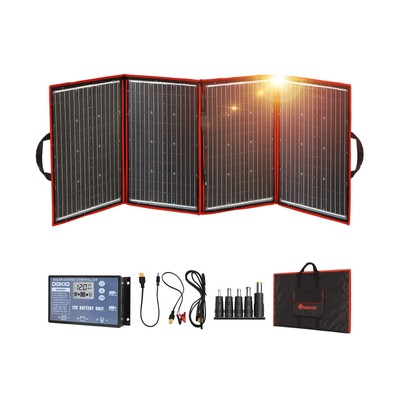 DOKIO 220w 18v Portable Foldable Solar Panel Kit (29x21inch,11.7lb) Solar Cha...