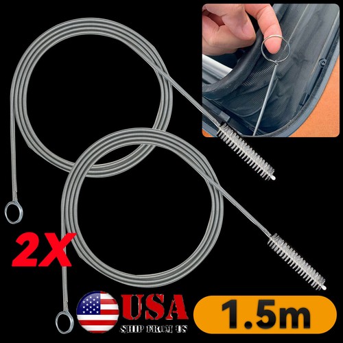 2x Refrigerator Scrub Brush Flexible Cleaner Hole Car Sunroof Drain Clog Remover