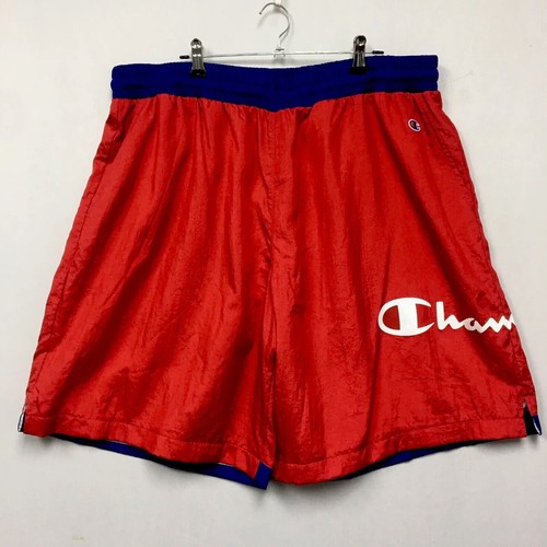 

Короткие мужские спортивные штаны Champion Crinkle, размер , нейлоновые спортивные штаны с логотипом и запахом, красные, Красный
