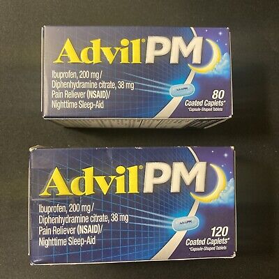 Advil P.M. Ibuprofen - 200mg, Pain Reliever & Sleep Aid (200 Ct Coated Caplets)