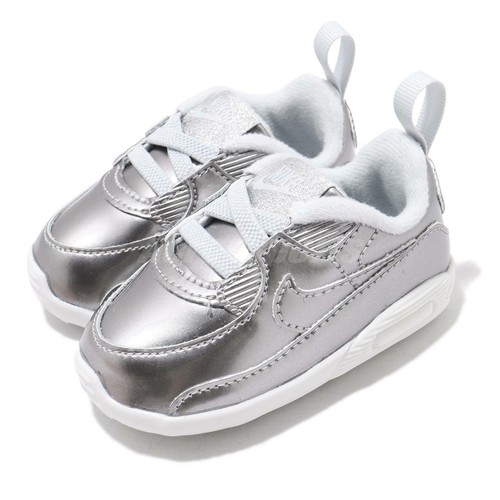 

Nike Max 90 CRIB QS Chrome Silver White TD Детская обувь для малышей CV2397-001, Серебряный, Nike Max 90 Crib Qs
