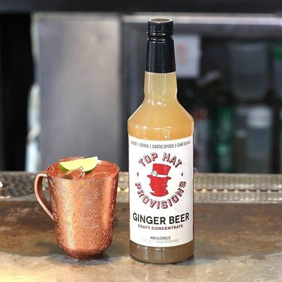 Top Hat Spicy Ginger Beer Syrup - Moscow Mule Mix - Ginger Shrub (32oz Concentra