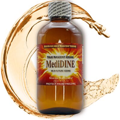 MediDINE  Thyroid Booster True Nascent Free-Elemental I2 Iodine Nutrient: 250 mL