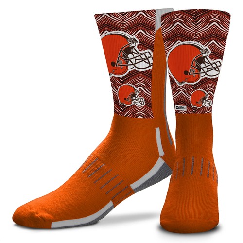 Носки для взрослых унисекс Zubaz X FBF NFL Cleveland Browns Phenom Curve Crew