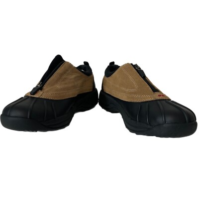 Ryka Waterproof Duck Shoes Suede Zip Front Oxford Brown Black Boots Size 6 NEW