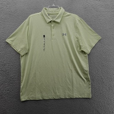 Under Armour Playoff Golf Polo Loose Fit 2XL Green Jacquard Men UPF 40 NEW