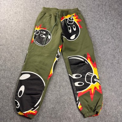 The Hundreds Mens Sweatpants Size Small Olive Green Adam Bomb Graphic Joggers