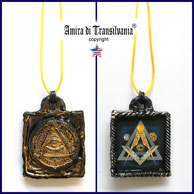masonic pendant freemasonry talisman amulet lodge jewelry necklace pyramid eye