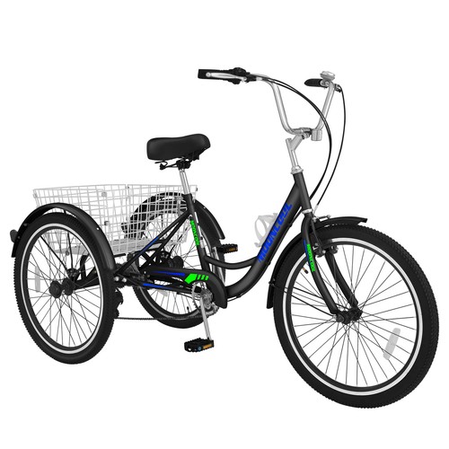 Adult Tricycle 7 Speed 24/26 In Youth Adult Tricycles Three Wheel ,Enlarged Tire