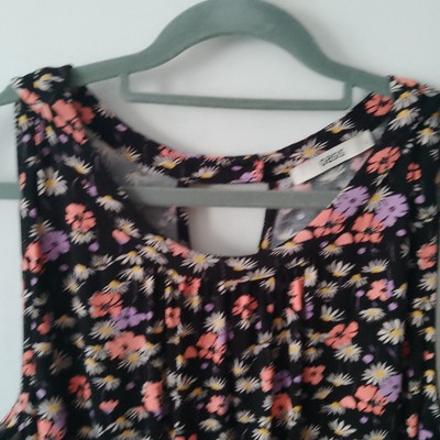 Oasis Black Mix Knee Length Dress. Size L. New without Tags.