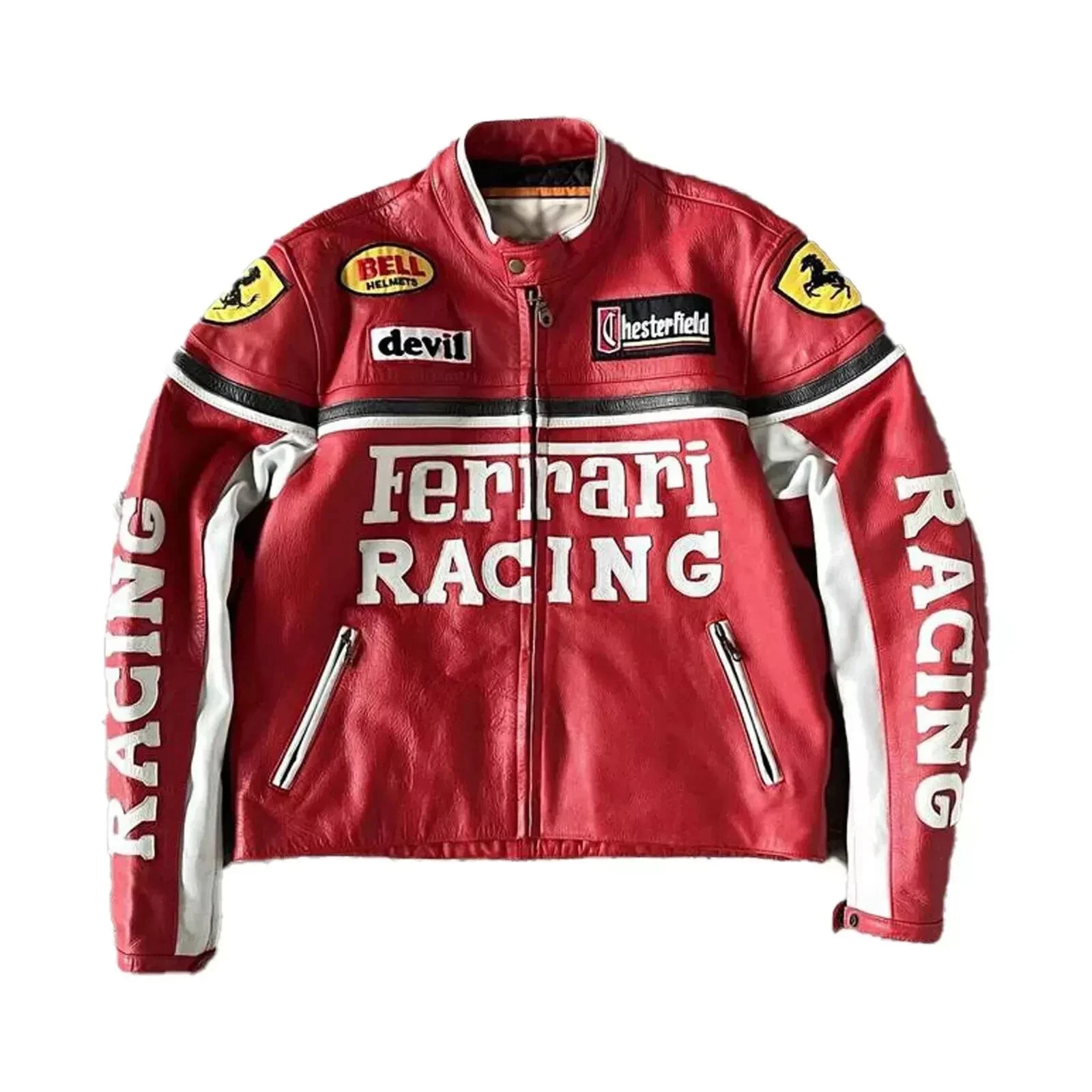 ジャケット・アウター 00s ferrari leather racing jacket XL Ferrari Leather Racing Jacket – Vintage Jacket