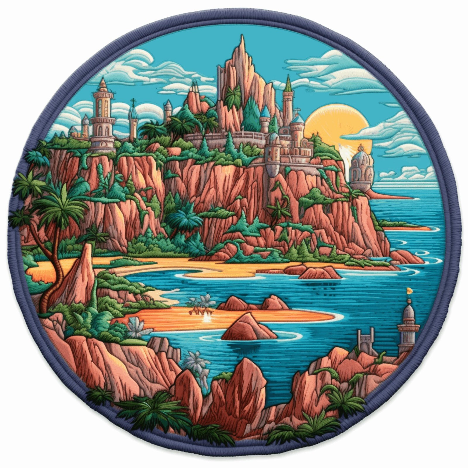 Lost City of Atlantis Applique Patch -  Ancient Civilization Badge (Iron on)