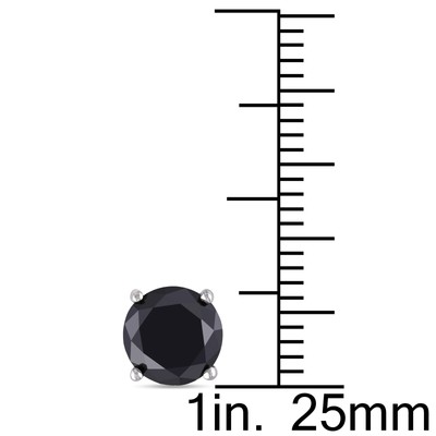 Pre-owned Amour 3 Ct Tw Black Diamond Stud Earrings In 14k White Gold
