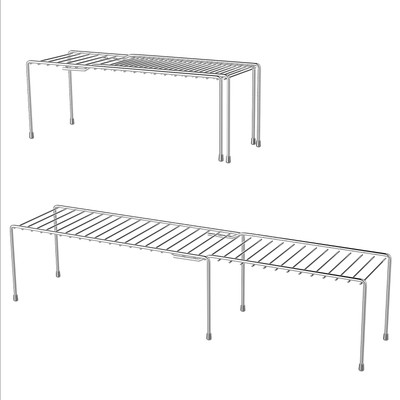 Expandable Storage Shelf- Adjustable Kitchen Cabinet, Pantry Shelves, Under S...