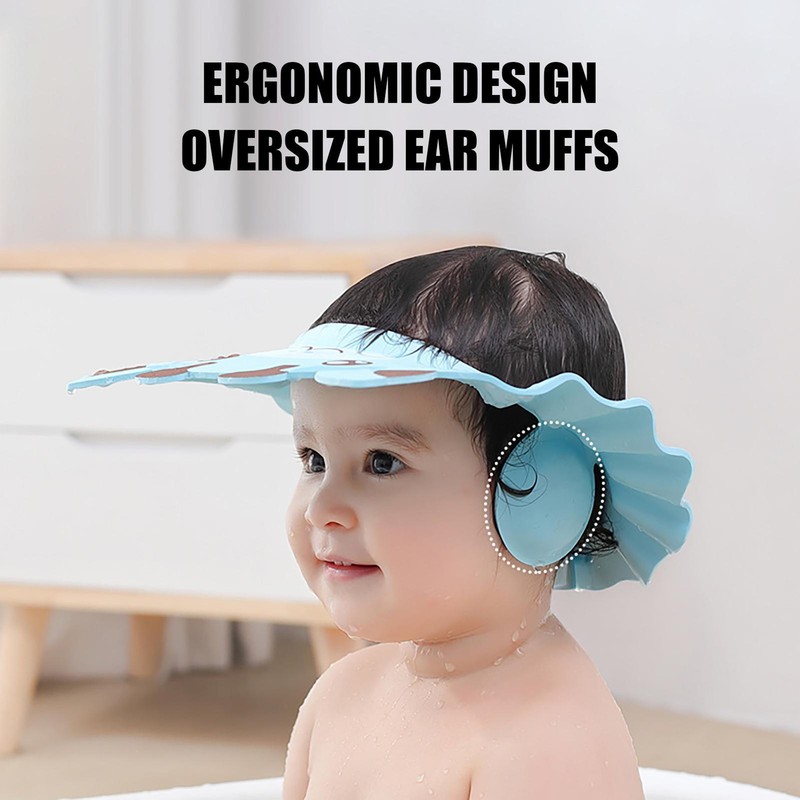 Baby Adjustable Shower Cap Hair Wash Hat Baby Children Kids Shampoo Shield Bath
