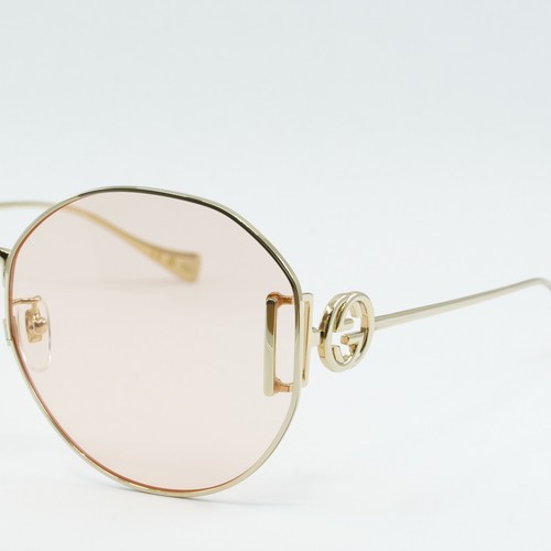 Pre-owned Gucci Gg1206sa 004 Gold/pink 63-18-140 Sunglasses Authentic