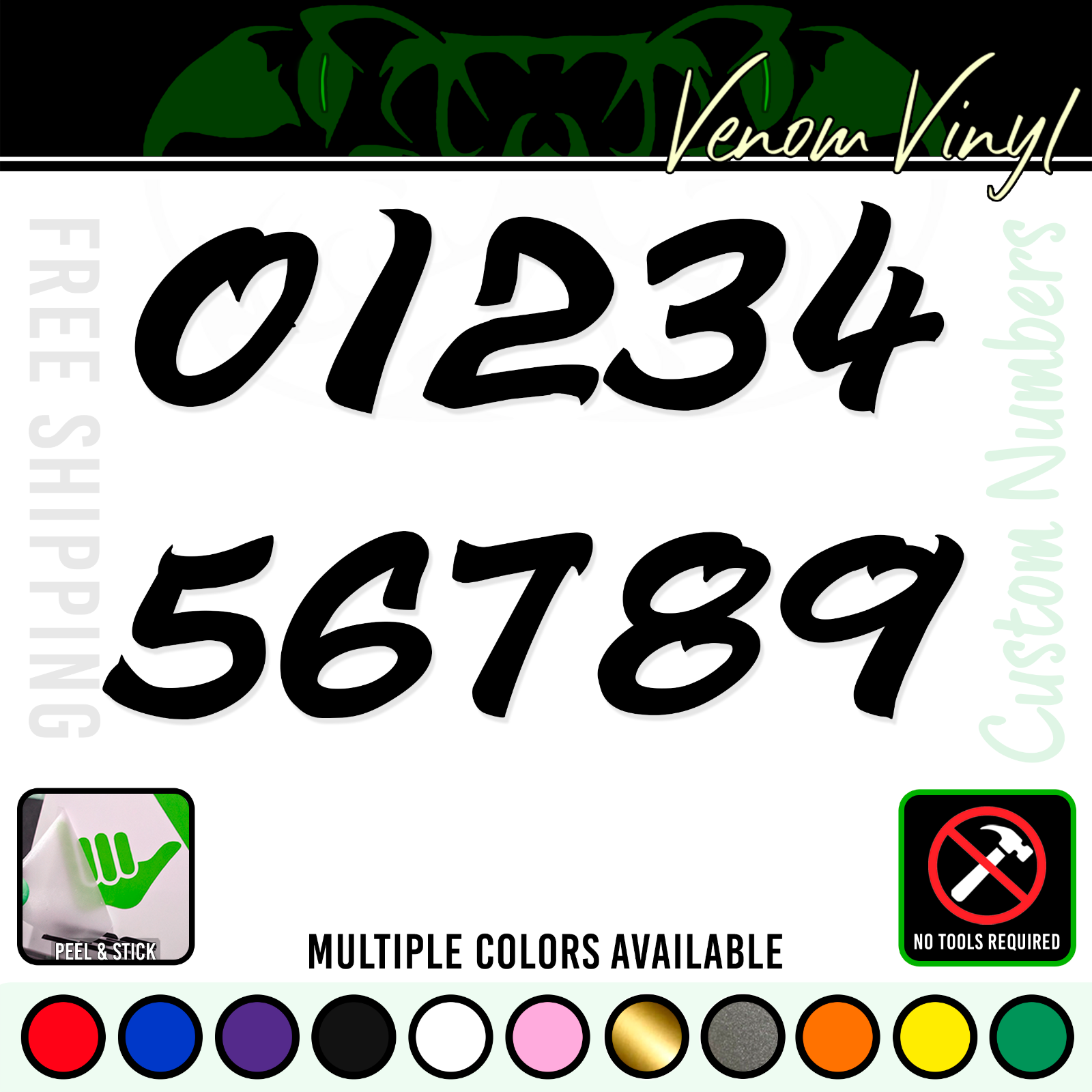 Custom Vinyl Numbers Decal Sticker Car Truck Window Handwritten BMX Dirt Bike