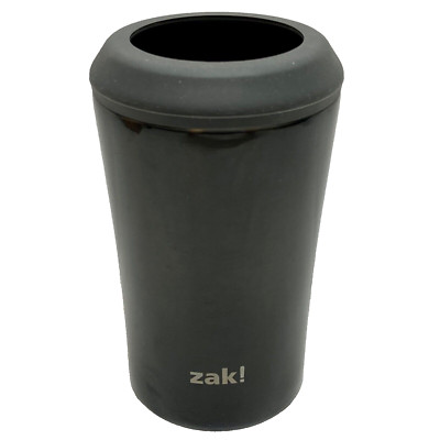 Zak! Designs 4-In-1 Can Cooler 13 oz. Bottle Cool Black Stainless NIP 2020-2021