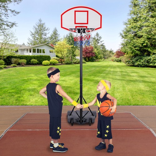 Basketball Hoop Outdoor Adjustable 5.5-7 Ft Portable Basketball Goals Stand Kids