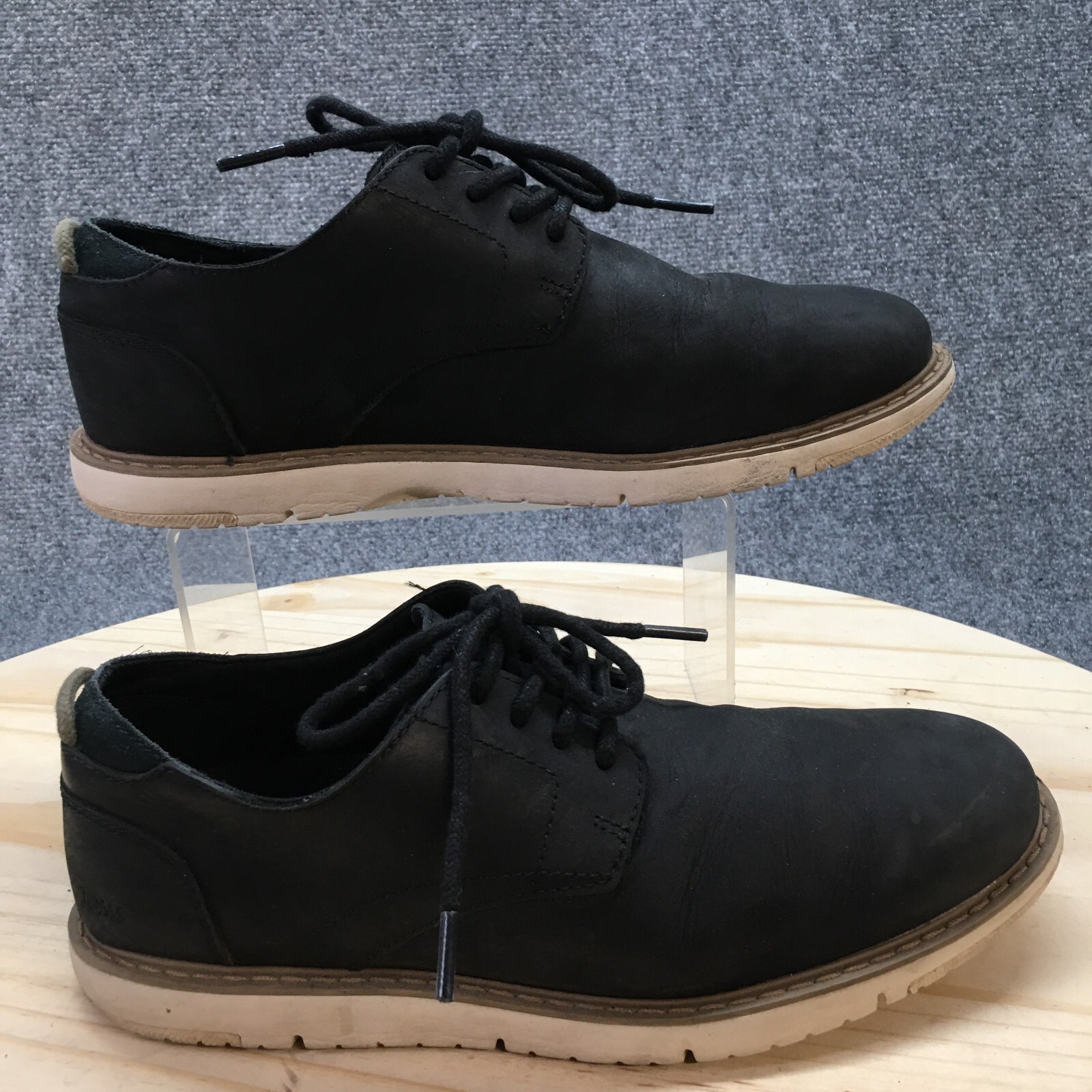 Toms Shoes Mens 8.5 Navi Dress Oxford 10016902 Black Leather