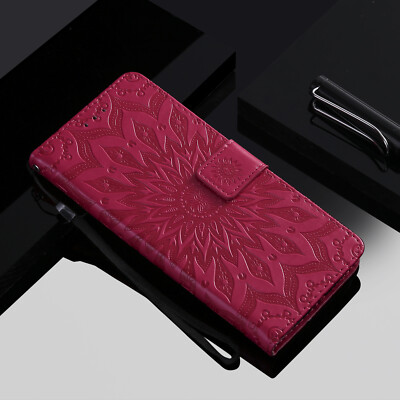 For Various Model New 3D Embossing Sun Flower Wallet PU Leather Case Skin Cover