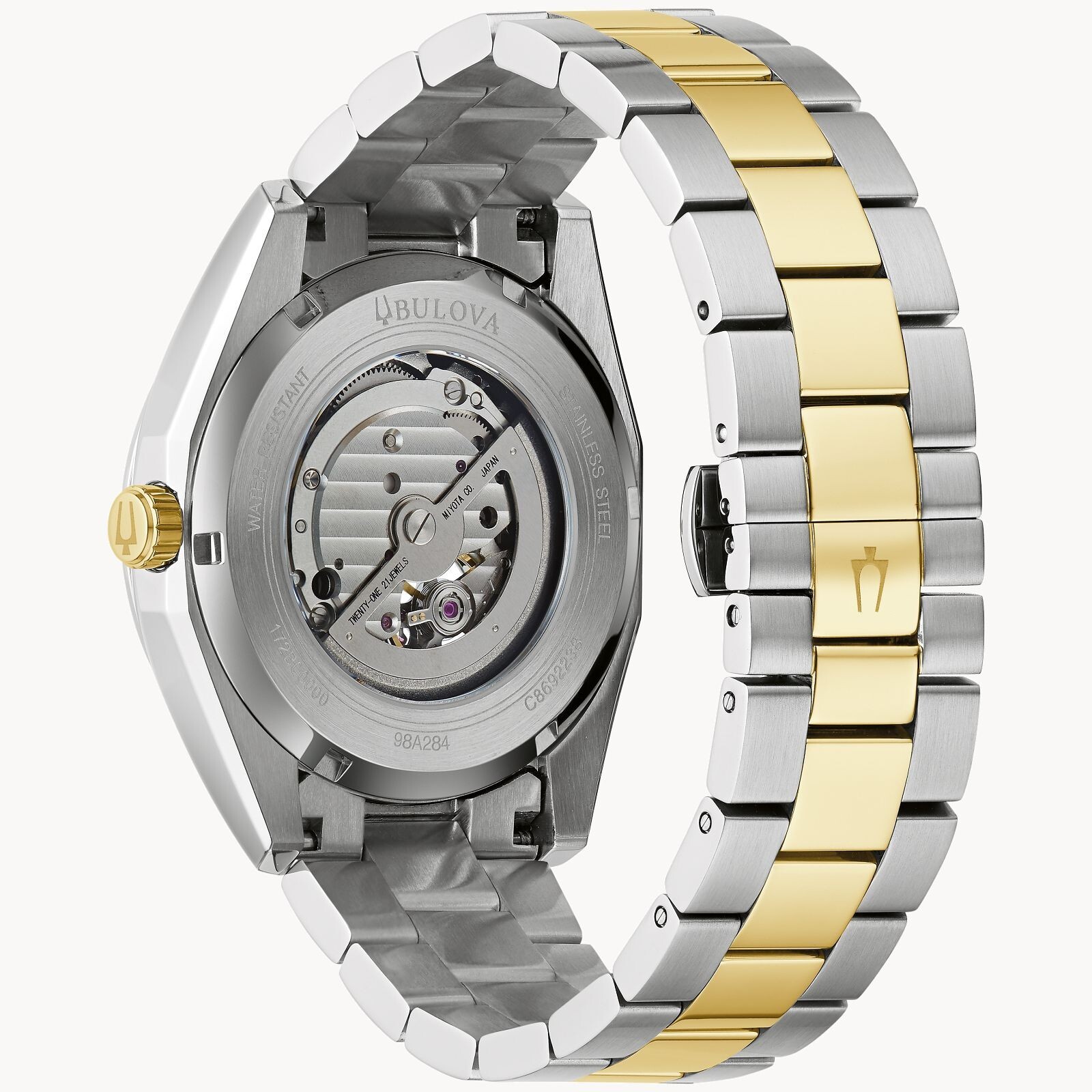 Pre-owned Bulova Surveyor 98a284 Automatic Silver-tone Dial Stainless Steel Men's Watch