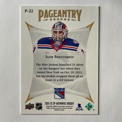 2021 Upper Deck SP Authentic #P-22 Igor Shesterkin Pageantry