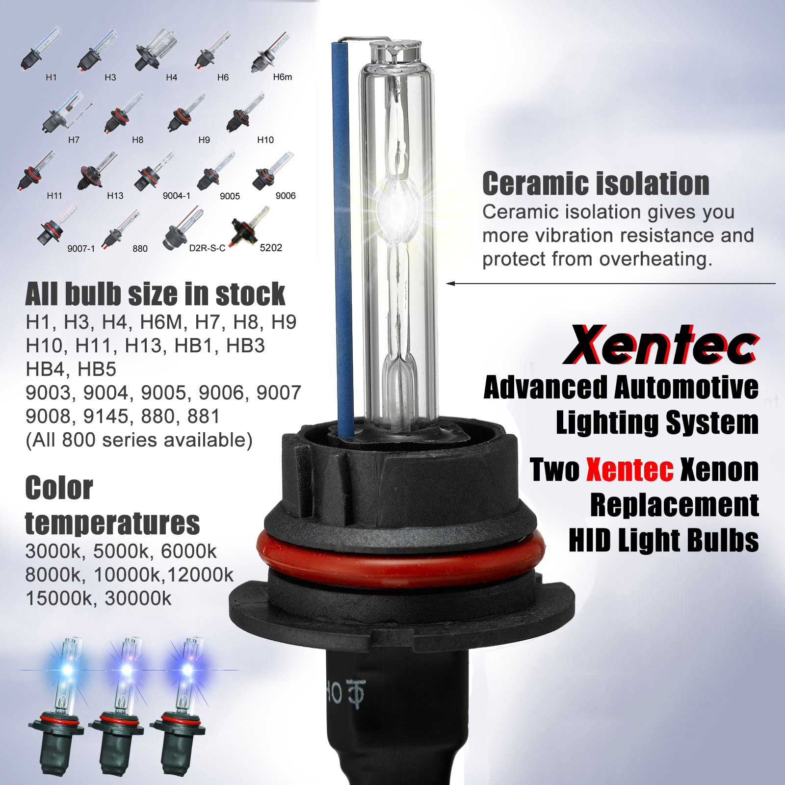 For 9006 9007 9005 H1 H3 H4 H7 H10 H11 H13 Two Replacement Xenon