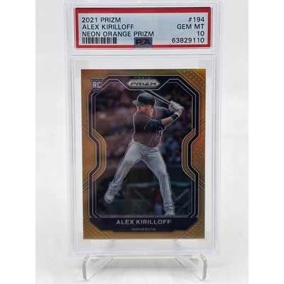 2021 Panini Prizm Alex Kirilloff Neon Orange Prizm RC /100 PSA 10 Gem Mint #194