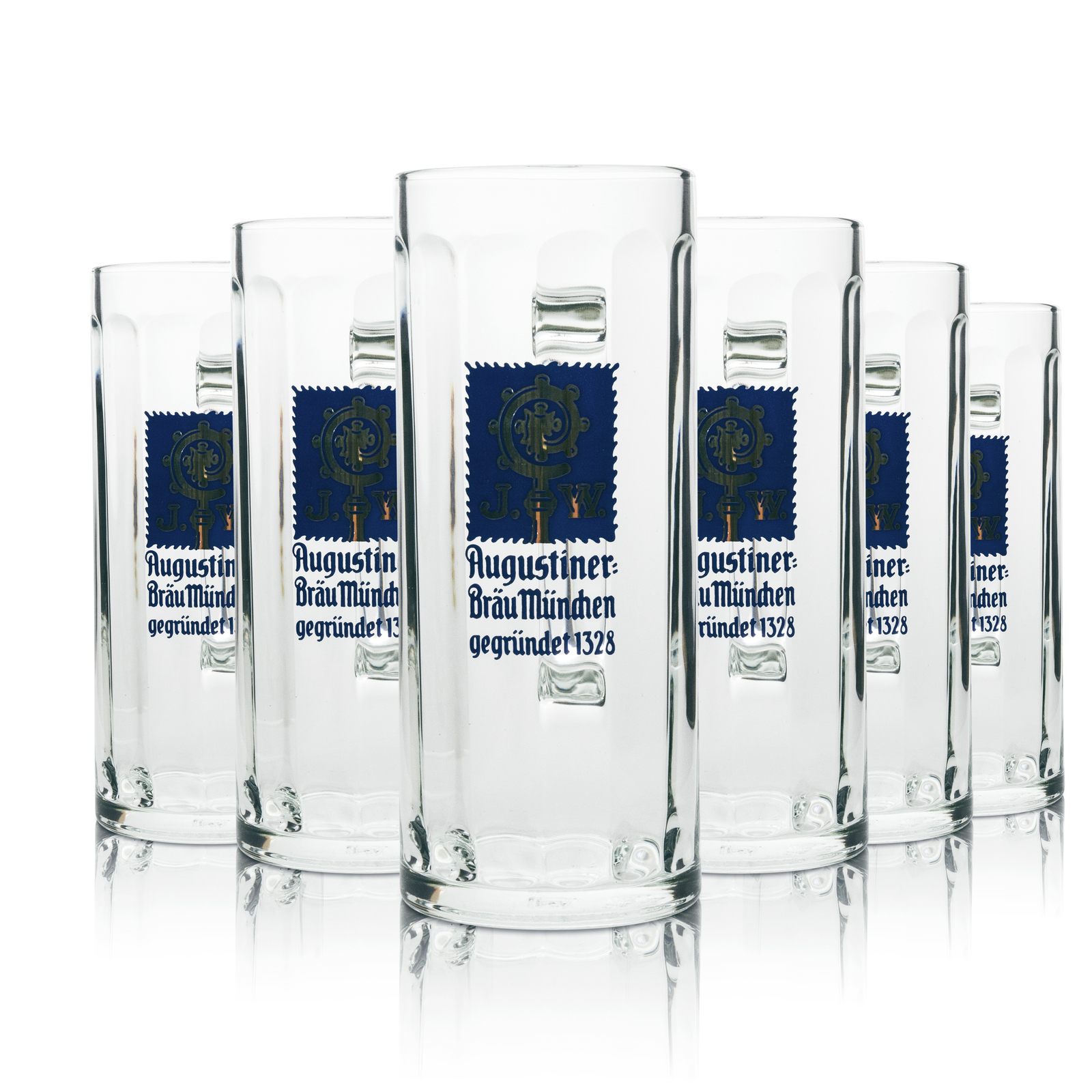 6x Augustiner Bier Glas 0,5l Krug Seidel Rastal Bräu Gläser Brauhaus Helles Neu