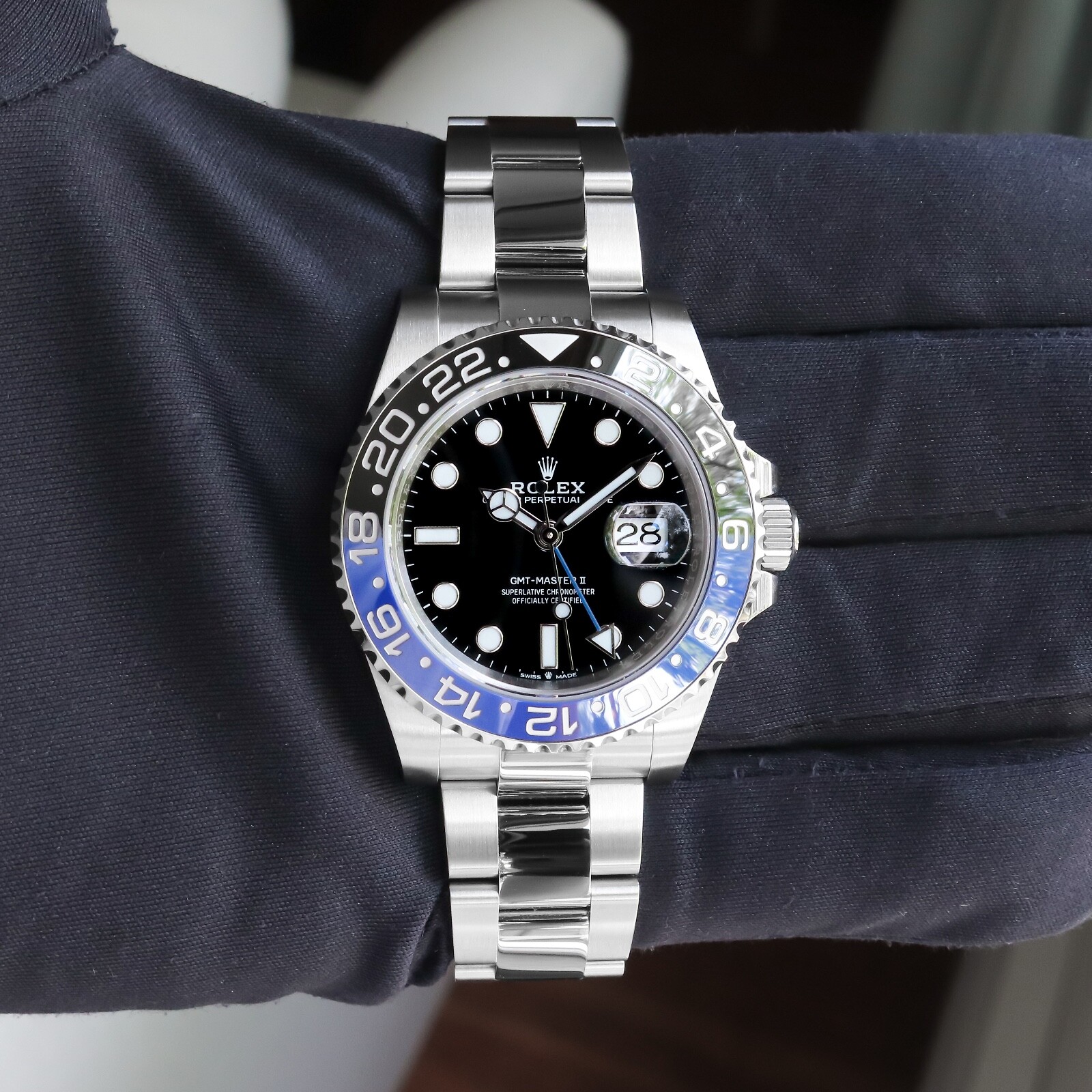 Pre-owned Rolex Gmt-master Ii 126710blnr Batman Oyster Unworn 2024 40 Mm