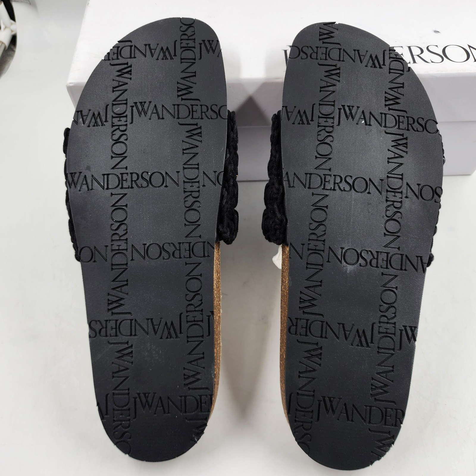 JW Anderson Popcorn Crochet Slip On Slide Sandals Men's 43/10US Black Open Toe - Picture 8 of 19