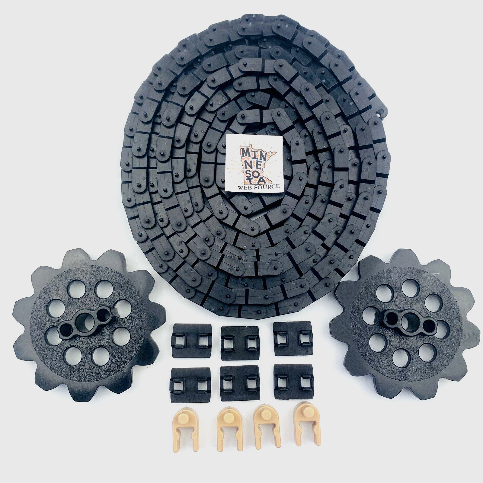 Micro Knex Small Size Chain 6' Feet, 2 Gears, 6 Guides, 4 Clips - K'nex Coaster