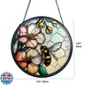 Sizavi Bee Suncatcher Stained Glass Suncatchers 7.87 Inch Stained Glass Ornament for Home Decor Indoor Wall Art for Mother Women Friends