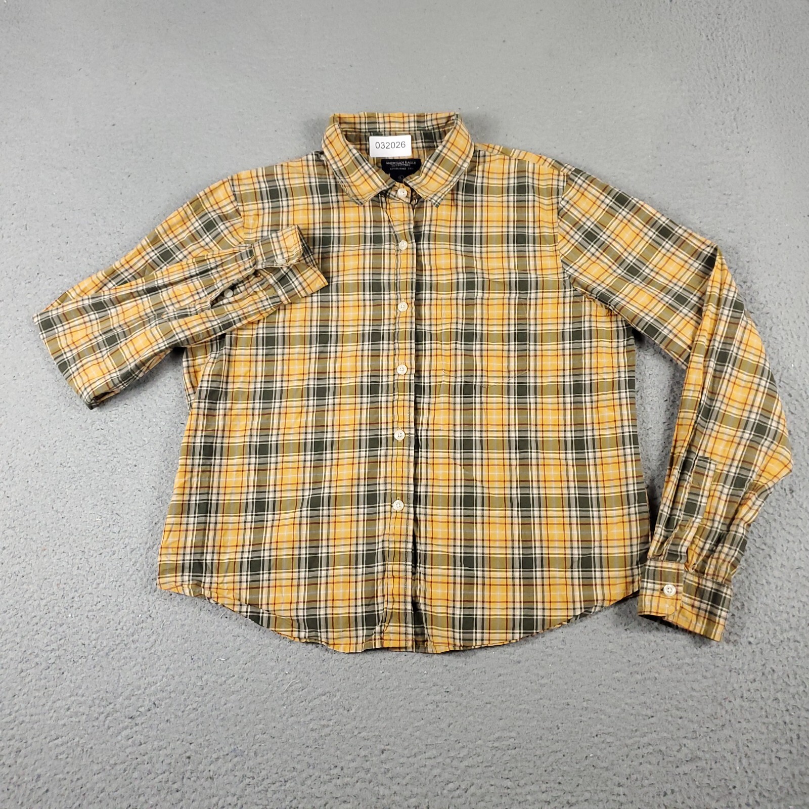 トップス PWA PLAID BALOON SHIRT mustard XL Wonder Nation Girls Cropped Flannel Shirt - Cotton Viscose