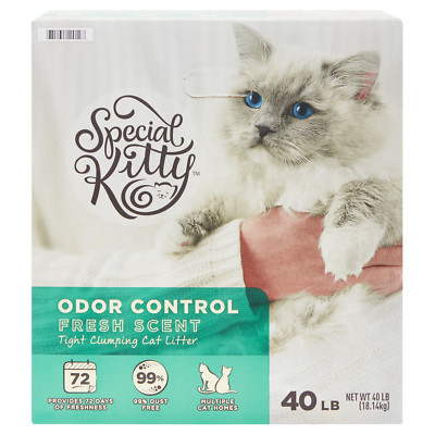 Odor Control Tight Clumping Cat Litter, Fresh Scent, 40 Lb