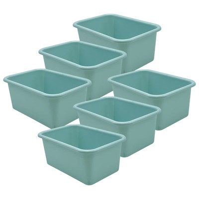 Small Plastic Storage Bin, Calming Blue, Pack of 6 New