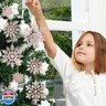 36 Pack Plastic Rose Gold Snowflake Ornaments Christmas Winter Decorations, Hanging Snowflake Decorations for Winter Wonderland Christmas Tree