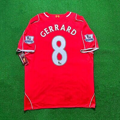 Gerrard 14/15 Livepool Home Soccer Jersey Authentic Football Jersey EPL XL Size