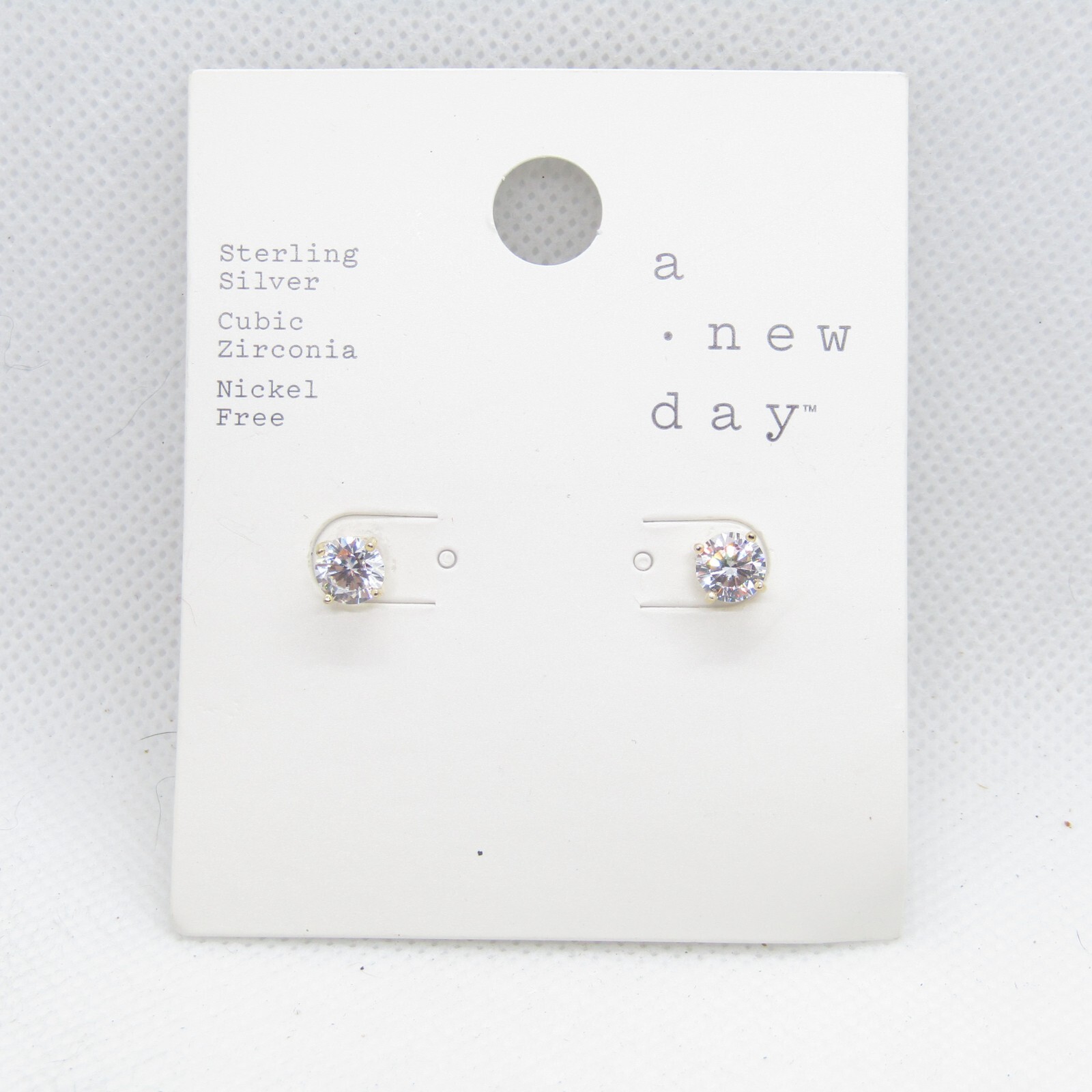 Beautiful A New Day Gold Toned Sterling Silver 925 CZ Stud