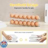 SMRCAD Egg Holder for Fridge, Automatic Steady Rolling Egg Container with Soft Bumpers and Handle for Refrigerator, Stackable Fridge Organizers and Storage with Lid