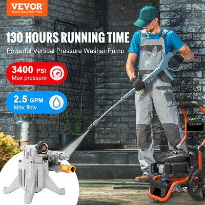 VEVOR Pressure Washer Pump Power Washer Pump 7/8" Shaft Vertical 3400 PSI 2.5GPM