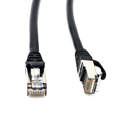 RJ50 10p10c SFTP CAT5 Male-Male Cable with Shielded Connectors Black 5 Meter